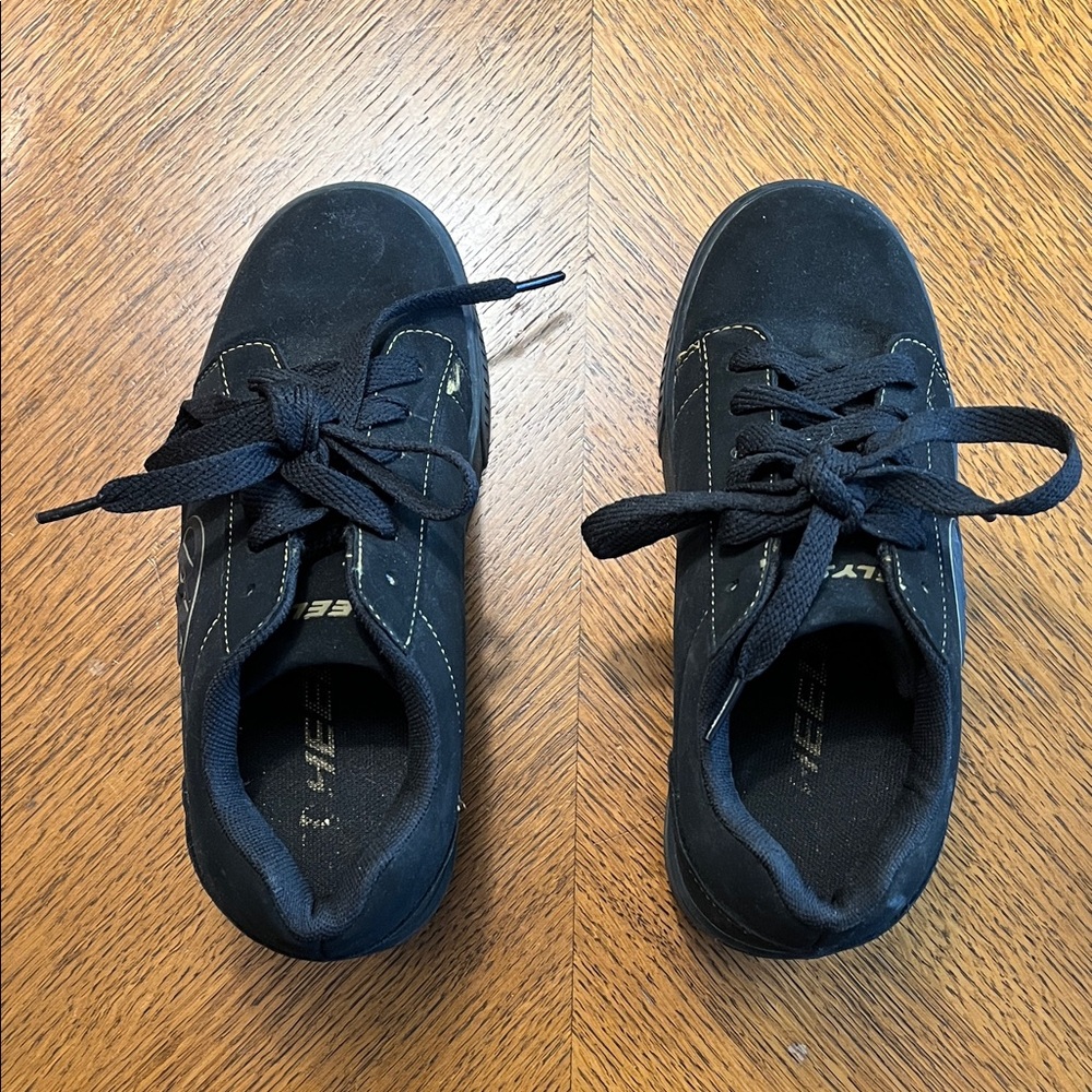 Heelys Black Shoes with Gold Stitching
